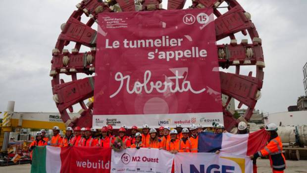  Roberta , le nouveau tunnelier de la ligne 15 Ouest du Grand Paris Express, va creuser 7 kilomètres